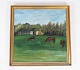Oil painting 
with motif of 
horses and with 
gilded frame 
from the 1920s. 

70 x 68 x 3.5 
cm.