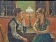 Aigens, 
Christian (1870 
- 1940) 
Denmark: Two 
children at a 
table. Oil on 
canvas / glued 
on ...