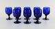 Monica Bratt 
for Reijmyre. 
Eight sherry 
glasses in blue 
mouth blown art 
glass. 1950s.
Measures: ...