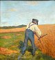 Henriksen, 
William M. 
(1880-1964) 
Denmark: 
Harvest. Oil on 
canvas. Signed. 
29 x 27 cm.
Framed.