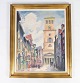 Oil painting 
with city motif 
and gilded 
frame, signed 
JVR from the 
1940s.
71 x 59 x 3 
cm.
