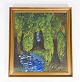 Oil painting 
with forrest 
motif and 
gilded frame, 
without 
signature from 
the 1940s. 
78.5 x 71 ...