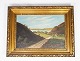Oil painting 
with nature 
motif and 
gilded frame, 
unknown 
signature from 
the 1930s. 
65 x 85 x 6 
cm.