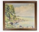 Oil painting 
with nature 
motif and 
wooden frame, 
signed G. 
Bodenhoff 1987. 

100 x 112 x 4 
cm.