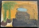 K&uuml;hl, Lena 
(1950 -) 
Denmark: 
Arabian 
landscape. 
Acrylic on 
canvas. Verso 
signed 2018. 27 
x ...