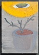 K&uuml;hl, Lena 
(1950 -) 
Denmark: A 
potted plant. 
Acrylic on 
canvas. Verso 
signed 2018. 38 
x 27 ...