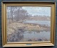 Larsen, 
Thorvald (1881 
- 1947) 
Denmark: 
Landscape with 
lake. Oil on 
canvas. Signed: 
Th. L 1944. ...
