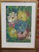 Beautiful 
watercolor by 
an unknown 
artist with a 
motif of 
flowers in 
passepartout.
Signed - but 
...