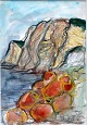 Degett, Karen 
(1954 - 2011) 
Denmark: 
Coastal 
landscape. 
Watercolor on 
paper. Signed 
98. 7 x 18.5 
...