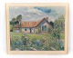 Oil painting 
with motif og 
house and light 
frame, with 
unknown 
signature from 
around 1920.
70 x ...