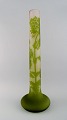 Giant Emile 
Gallé vase in 
frosted and 
green art glass 
carved with 
motifs in the 
form of 
foliage. ...