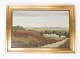 Painting on 
canvas with 
country motif 
and gilded 
frame, with 
unknown 
signature from 
the 1920s. ...