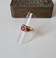 Vintage ring in 
14 kt gold with 
red stone
Stamp: 585 - 
KJO
Ring size: 54
