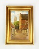 Painting on 
canvas with 
city motif with 
unknown 
signature and 
gilded frame, 
from the 1930s.
41 ...