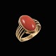 14k Gold Ring 
with Coral.
Stamped. 585.
Size 58 mm - 
US 8¼ - UK S - 
JPN 18.
1,8 x 1,1 cm. 
/ ...