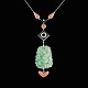 18k White Gold 
Necklace with 
Jade, 
Tourmalin, 
Coral & 
Diamonds.
Stamped with 
750.
L. 43,5 cm. 
...