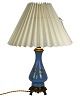 Table lamp with 
blue opal frame 
decorated with 
gold and of 
bronze, with 
paper shade, 
from the ...