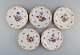 Five antique 
Meissen 
porcelain 
plates with 
hand-painted 
flowers and 
gold 
decoration. 
Late 19th ...