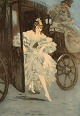 Louis Icart 
(1888-1950). 
Etching on 
paper. 
"Arrival". 
Approx. 1920
Visible 
dimensions: 42 
x 30 ...