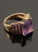10 carat gold 
ring size 57 
with amethyst 
and diamonds 
item no. 477679
