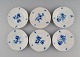 Six antique 
Meissen side 
plates in 
hand-painted 
porcelain. Blue 
flowers and 
butterflies. 
Late ...