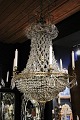Fantastic 
beautiful prism 
chandelier from 
around 1900 
with bronze 
base, decorated 
with lots of 
...