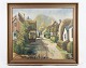 Oil painting on 
canvas with 
motif of 
village with 
fine frame from 
around the year 
...