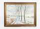 Oil painting on 
canvas with 
motif of nature 
with snow and 
farmhouses from 
around the year 
...