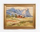 Oil painting 
painted on 
wooden plate 
with motif of 
farmhouse from 
the year 1930s. 
In very good 
...