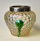 Loetz vase, 
jugend, ca. 
1900. Clear 
glass with 
green. Edge in 
nickel. H .: 7 
Cm.