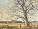 Oil painting on 
canvas. Large 
tree and water 
view. Signed: 
40 Helge and a 
surname we 
cannot ...