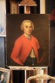 Decorative 1800 
century 
portrait 
painting, oil 
on canvas by 
fine Men in 
short powder 
wig wearing ...