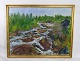 Oil painting 
painted on 
canvas with 
green and brown 
shades by 
Sixten Wiklund 
(1907-1986) 
from ...