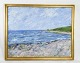 The oil 
painting on 
canvas, 
depicting a 
tranquil beach 
and sea scene, 
was masterfully 
crafted by ...