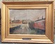 "Town motif". 
Oil on canvas 
in wooden 
frame. Painted 
by the Danish 
painter 
Christian Bogø 
...