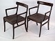 Set of two 
mahogany 
Rungstedlund 
arm chairs by 
Ole Wancher for 
Poul Jeppesen's 
Furniture ...
