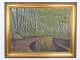 Oil painting on 
canvas with 
forest motif in 
Denmark from 
around the 
1930s.
Dimensions in 
cm: H: ...