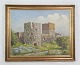 Oil painting on 
canvas with 
motif of castle 
in Denmark from 
around the 
1920s. Signed
Dimensions ...