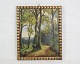 Oil painting on 
canvas with 
motif of forest 
with gold frame 
from around the 
year ...