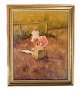 Oil painting on 
canvas with a 
motif of 
children in 
prams from 
around the 
1940s. Painted 
by ...