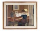 Oil painting on 
canvas by Aage 
Jessen, an 
interior 
picture with 
motif at the 
piano exhibited 
at ...