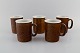 Stig Lindberg 
for 
Gustavsberg. 
Five large Coq 
mugs in glazed 
stoneware. 
Beautiful glaze 
in brown ...