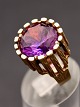 14 carat gold 
ring size 55 
with large 
amethyst D. 1.6 
cm. item no. 
497539