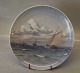 B&G 4821-357-20 
Plate: 
Sailships 
outside 
Kronborg 20 cm 
Signed EL?
 Decorative 
Plate Bing and 
...