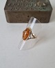 Vintage ring in 
14 kt gold with 
cabochon cut 
amber 
Stamp: 585 - 
EF
Ring size 55.5