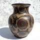 Bornholm 
ceramics, 
Hjorth, Vase 
with flowers, 
18.5 cm high, 
17 cm in 
diameter, Nr. 
95 * Nice ...