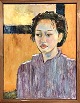 Gerda Swane. 
Oil on canvas 
in pine frame. 
Portrait of 
Stefanie. 
Signed GSW. 
Dimensions: 71 
x ...