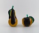 Two Salviati 
Murano 
sculptures / 
bookends in 
mouth blown art 
glass. Apple 
and pear. 
Italian ...