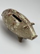 Piggy bank with 
"comb" of 
pottery and 
spotted glaze, 
charmer with 
some patina.
Length: ...
