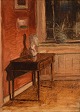 Axel Salto 
(1889-1961). 
Oil on board. 
Living room 
interior. Dated 
1908. Rare and 
early work by 
...
